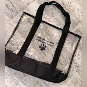 Super Cute Clear Beach Tote with Puppy Paw Design